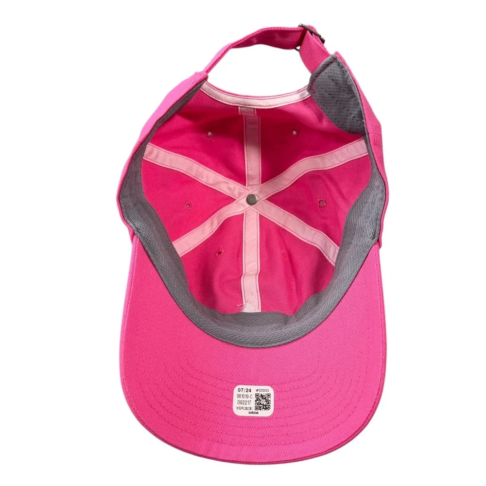 Adidas Girls Aeroready Pink Embroidered Logo Adjustable Hat Cap Size Youth